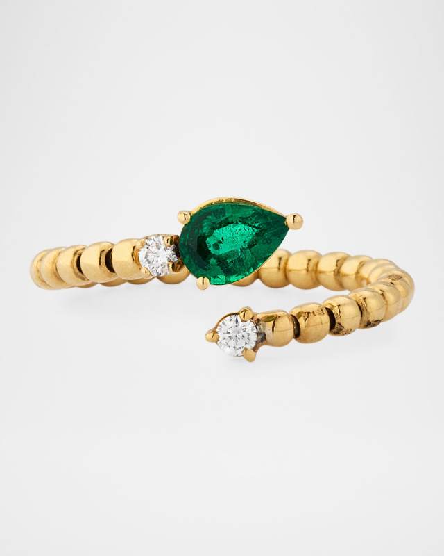 Taormina 18K Yellow Gold Diamond and Emerald Ring